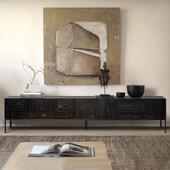 北欧表情电视柜全实木东南亚风格 高端家俱 Tabwa手工雕花设计师款