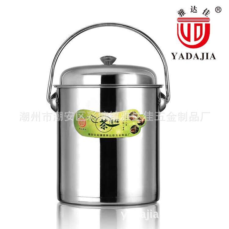 不锈钢茶水桶 带盖茶渣桶 茶台垃圾桶排水桶 雅达佳厂家直供