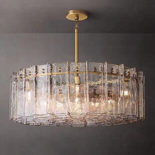 RH后现代美式玻璃吊灯客厅主灯现代简约大气家用餐厅主卧室灯具