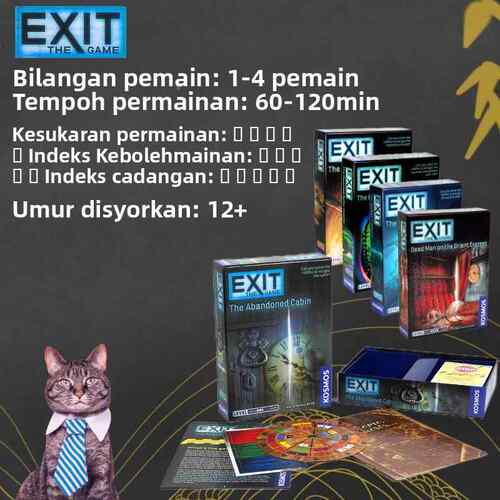exit the game 英文版桌游逃脱废弃小屋东方快车谋杀解谜密室逃生