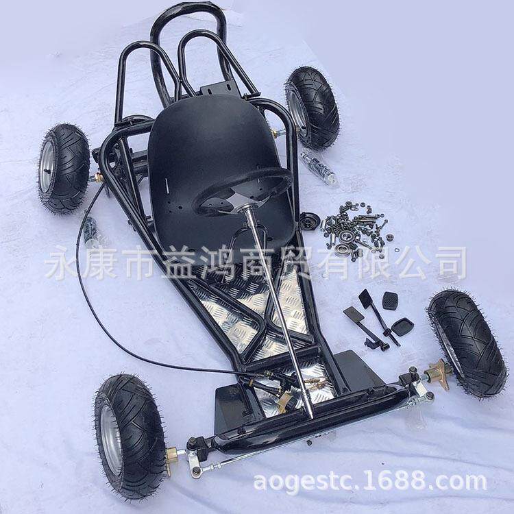 四轮168CC卡丁车摩托车车架全车主体架子后轴前转向刹车6寸轮胎