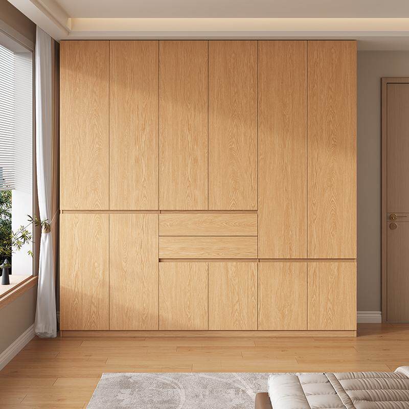 全橡胶木实木衣柜北欧原木风卧室家用新款2026爆款大容量衣橱