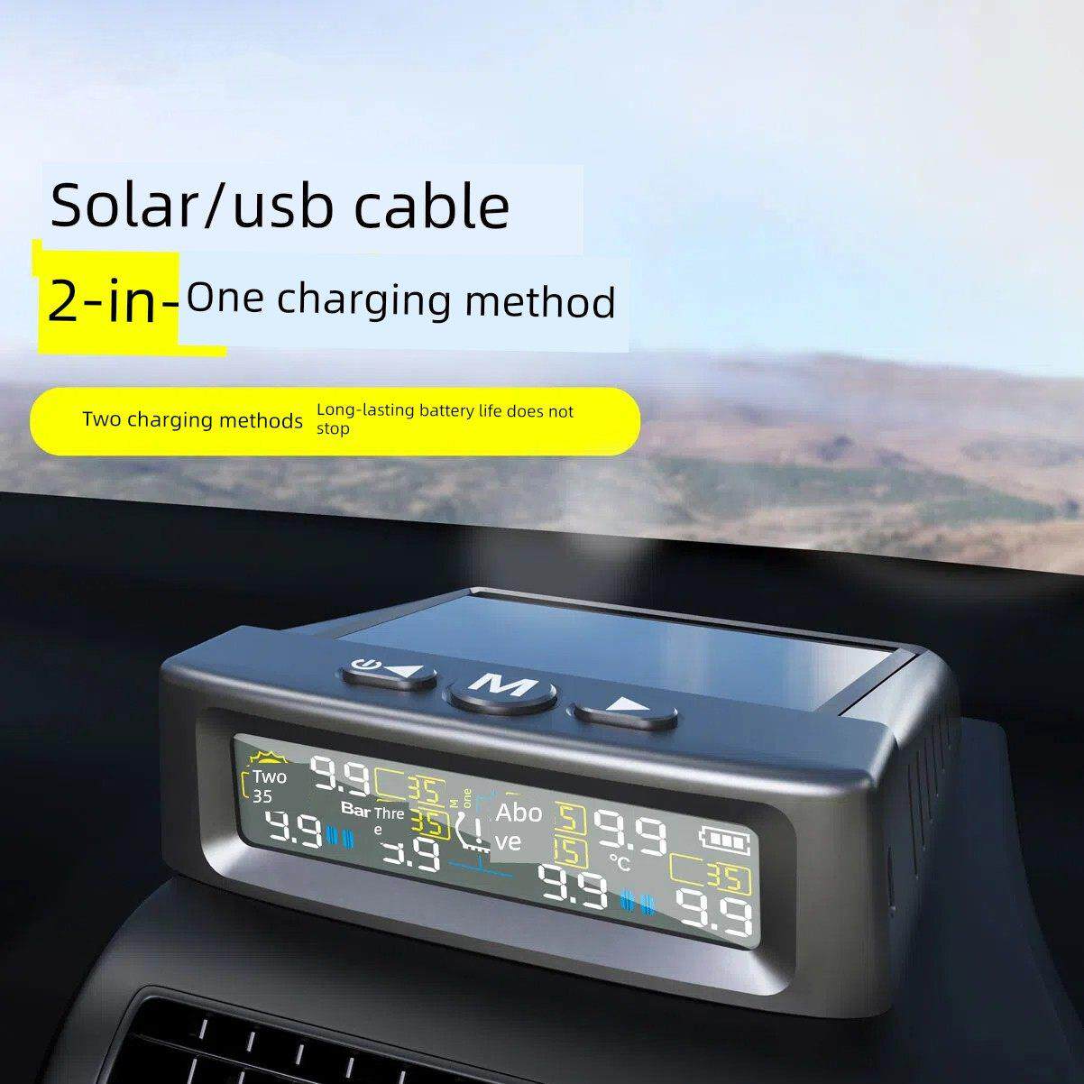 外置6轮面包车Rv大型轻型卡车全自动胎压监测器太阳能卡车胎压监