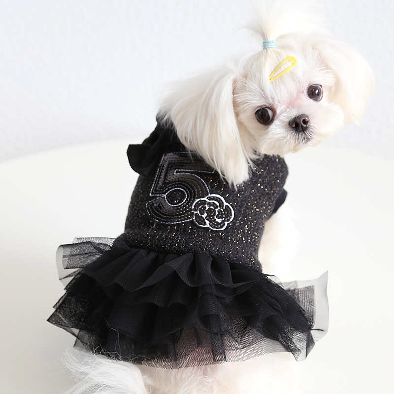 Petstyle秋冬新款 5号双蝴蝶结小香棉裙  泰迪宠物狗狗衣服