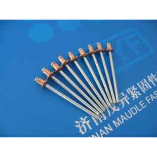 开口型平圆头紫铜抽芯铆钉GB/T12618.5-2006Φ3×4紫铜帽铁芯