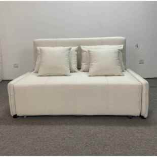 现代简约米白棉麻小户型客厅卧室可储物可折叠导轨式 多功能沙发床