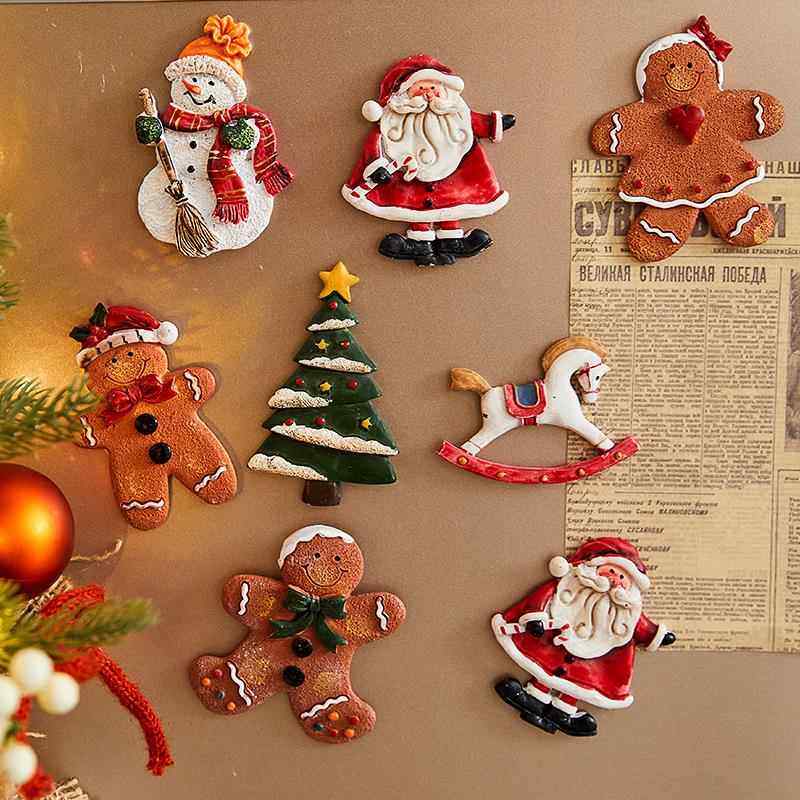 圣诞节装饰品圣诞姜饼人氛围布置圣诞树复古可爱树脂磁吸冰箱贴,节庆用品/礼品,圣诞装饰品,淘宝优惠券,粉丝福利购,淘宝优惠卷