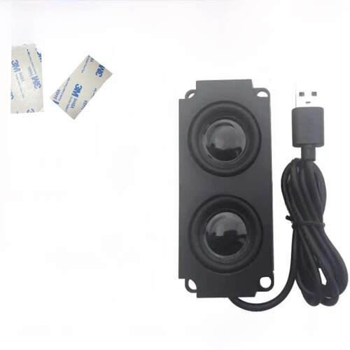计算机外接USB小型音频扬声器带声卡扬声器单USB电缆双扬声器计算