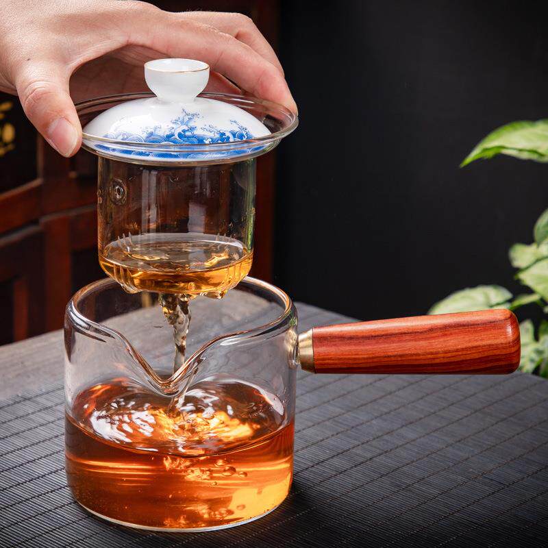 高硼硅玻璃烧水壶煮茶器脂油白陶瓷茶杯茶海茶洗配件茶具套装