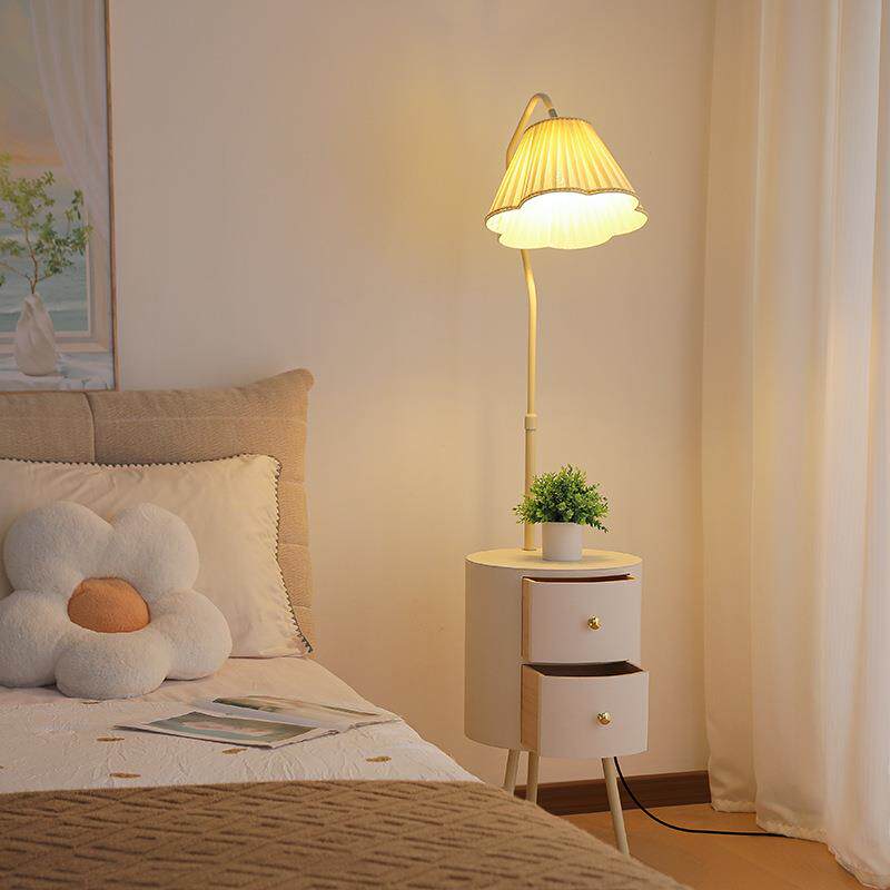 奶油风床头柜卧室一MDLD-824简约小代型边几智能替代带台灯体创意