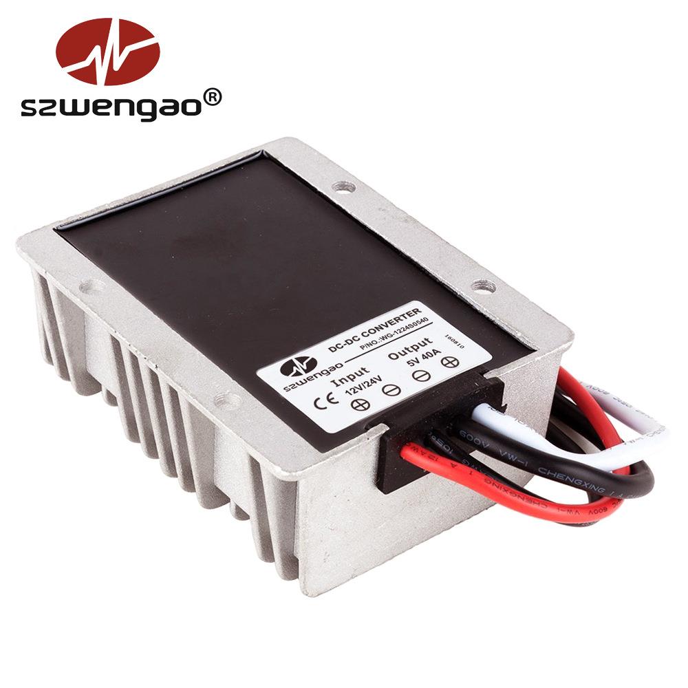 LED显屏示屏电WG-1224S源12载V转5V24V降5V40A广告电源8-36V转5V