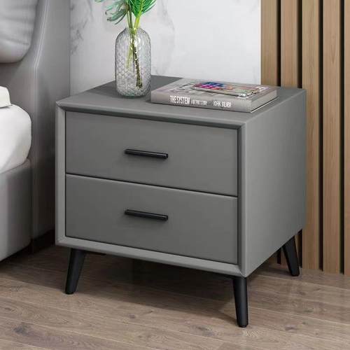 软包皮艺床头柜卧室家边用意QBQ式柜轻奢科技布床头储物小子床收