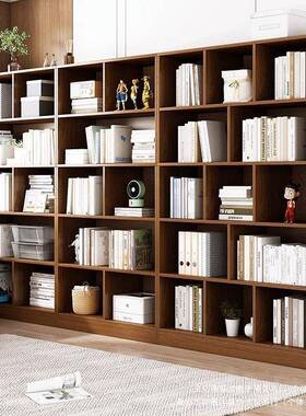 体书架置物架落地家用储物柜厅卧客室墙收纳柜书靠橱柜一整墙HZ-1