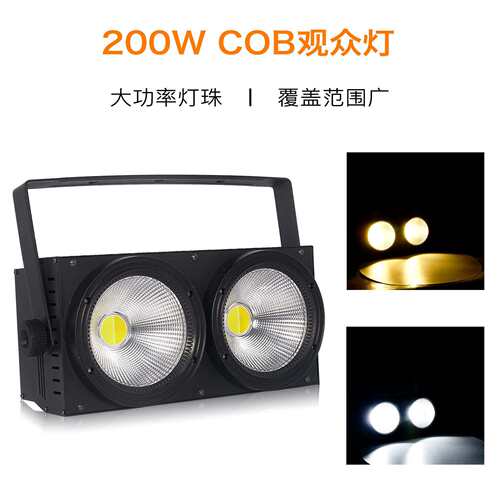 面光灯2x100W观众灯COB两眼LED灯影视演出补光灯爆闪灯婚庆舞台灯