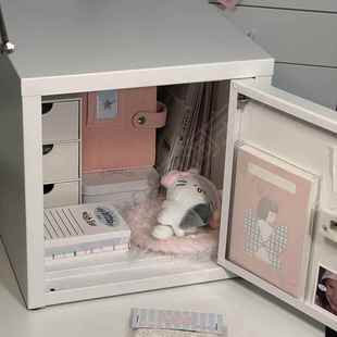 私密码 锁274物柜储家用小型保险箱锁带收纳箱桌面储物盒密物品保