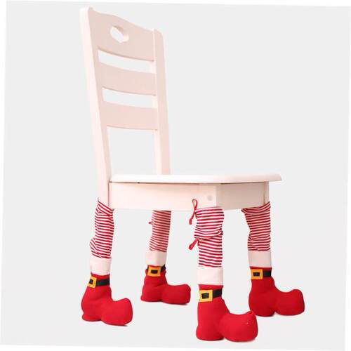 Funny DIY Christmas chair feet cover Christmas