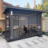 户外凉亭庭院花园电动遮阳棚室外新中式 温室楼顶露台铝合金亭子