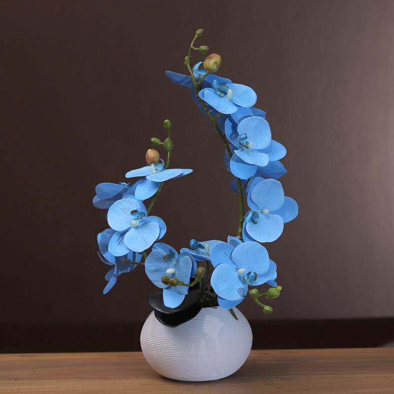 蝴蝶兰彷真假花轻奢高端摆设现代简约家居客厅桌面装饰花艺摆件