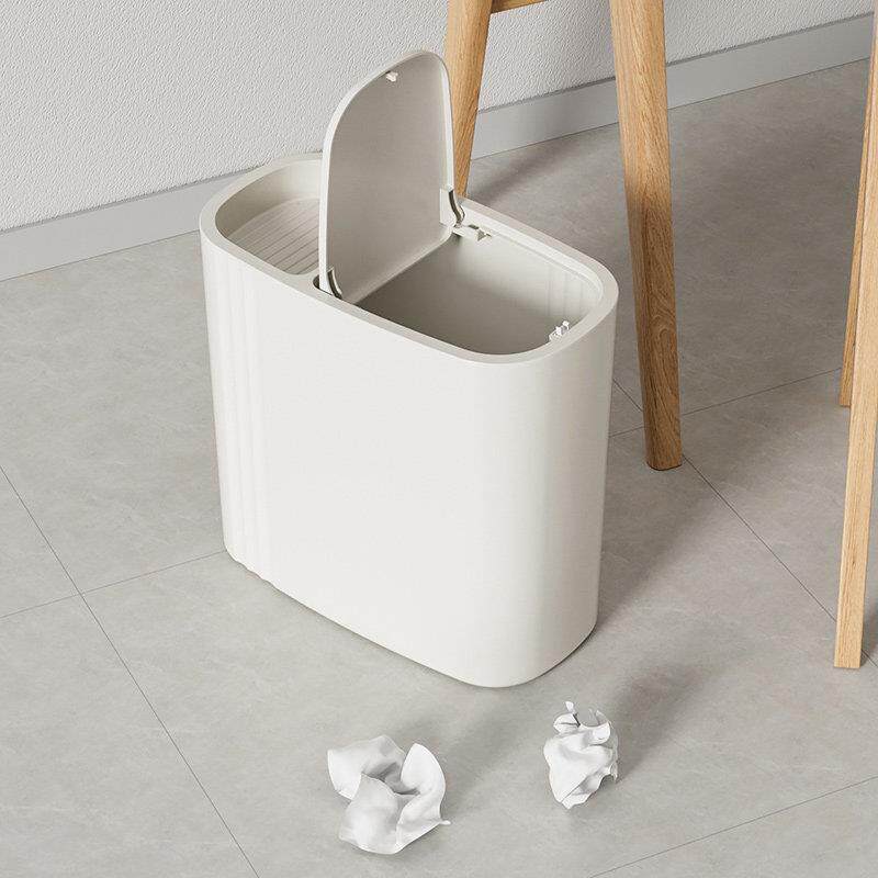 垃圾桶家用夹缝按压式带盖大容量厨房卫生间厕所缝隙专用纸篓