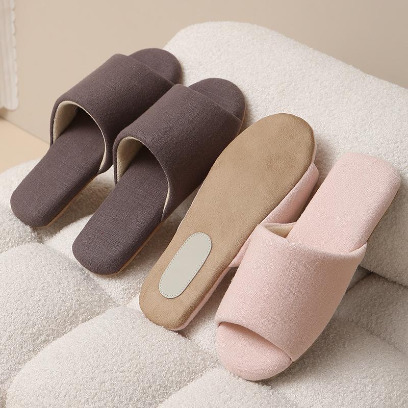 日式开口拖鞋四季软底防滑无声情侣地板居家室内木地板静音拖鞋