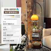 正品 中灯古落地客厅沙发风旁氛围感置物架钓鱼灯室床头柜一体柚子