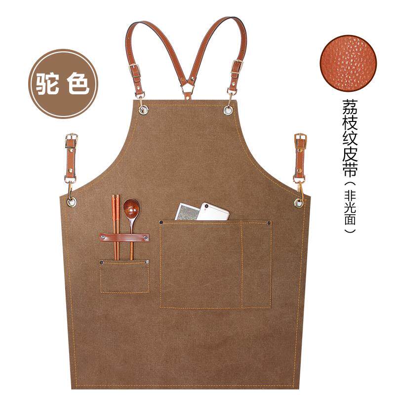 正品高级布围裙定制logo婴咖啡奶茶餐店烘焙饮专用园艺美帆甲抱袋