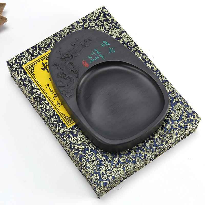 高档非遗歙砚香8寸条天然原歙石砚台安徽砚天然龙尾老坑磨墨砚台