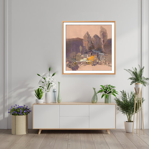 重庆美术家协会会员丁廷华《秋风送爽》限量版画客厅卧室沙发挂画