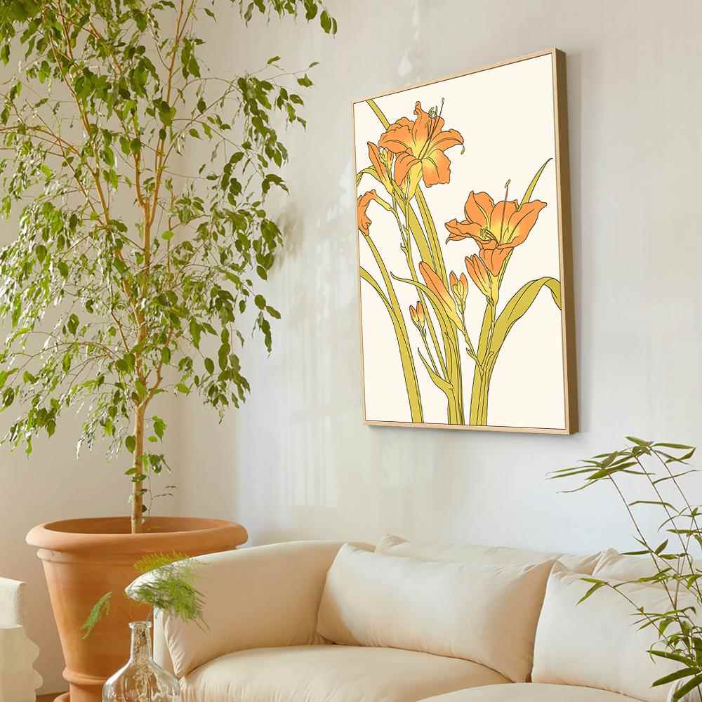 网红现代厅约客沙级发景墙奶简油色艺术高感花卉背卧室装饰画挂画