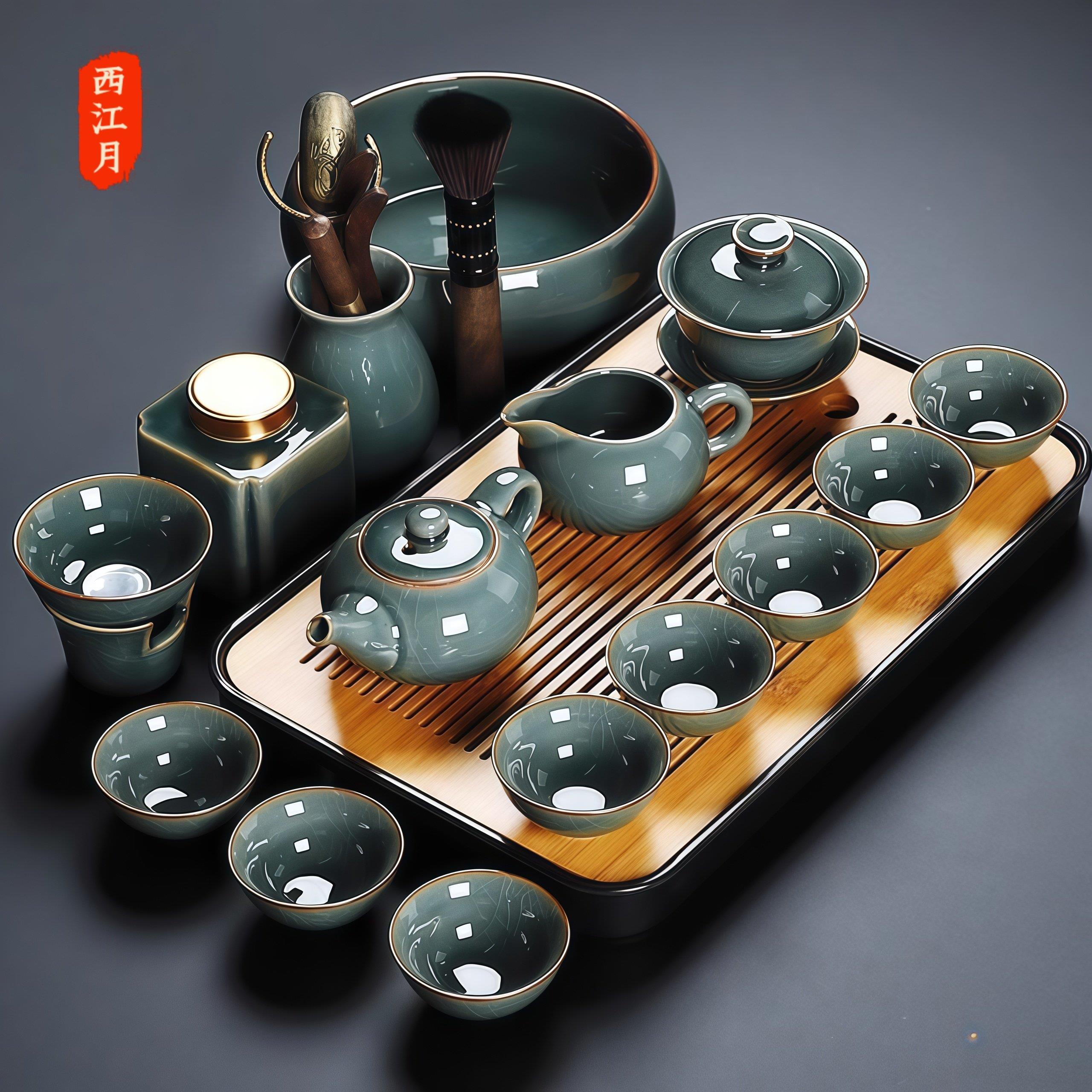 哥窑茶具套组2026新款家用办公室轻奢高档茶壶茶杯功夫茶泡茶用品