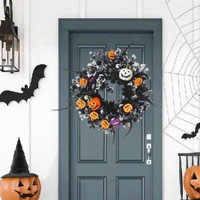 Pumpkin Ghost Wreath Pumpkin Face Wreath Fall Wreath