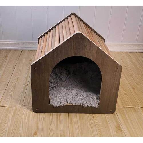 屋猫小木屋室内外屋猫四季狗用款宠物实木通可拆卸猫木质窝别墅窝