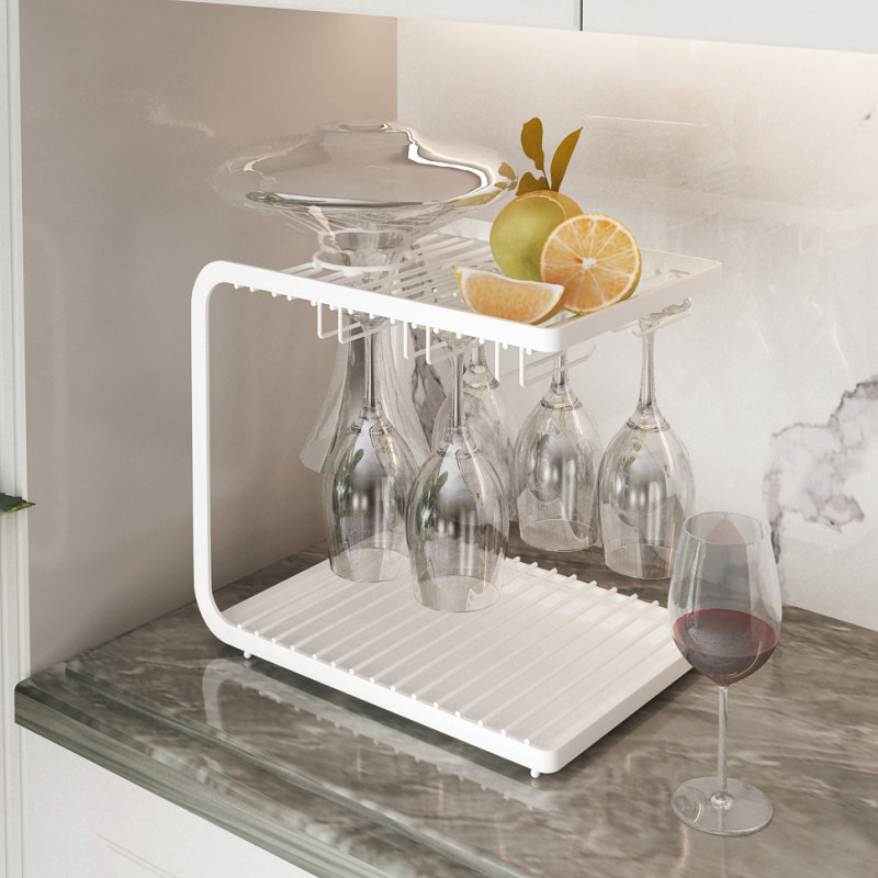 红酒杯架家用悬挂倒挂高脚杯架酒柜吧台桌面水杯醒酒器收纳置物架