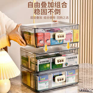 医药箱收纳盒大容量抽屉式 优选家庭装 透明多层药品收纳柜家用药物