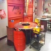 韩式 烤肉桌子商用碳烤餐厅桌子不锈钢圆桌方形无烟烧烤桌火锅桌