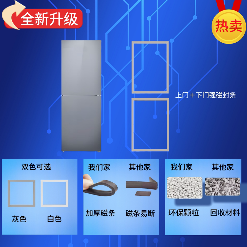 适配小天鹅BCD-206GSL 206JJF 206SLNA 206GSLNA冰箱密封条门胶条