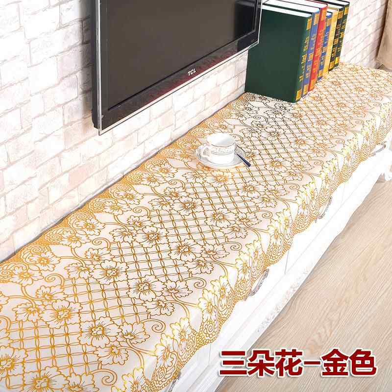 pvc桌布茶几电视柜台布 床头柜防水餐垫电视桌茶几布盖布烫金