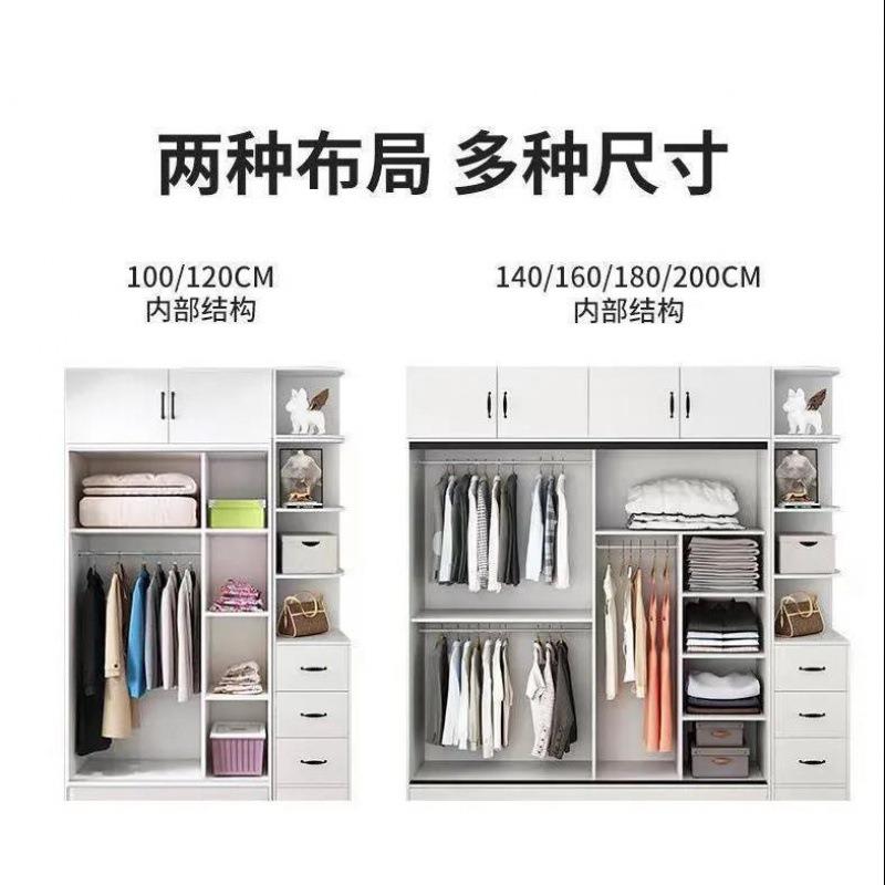 实木衣柜门家用卧室xzhg1300推组拉门人包安装简易装成欧式移衣橱