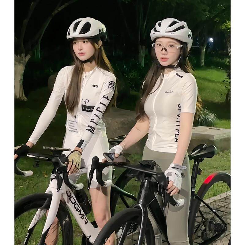 白色骑行服女款2025新款小个子公路自行车防风长袖上衣春夏季薄款