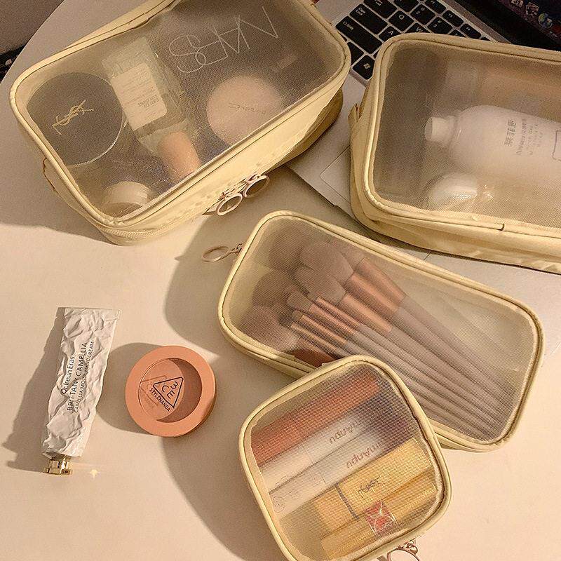 Mesh makeup bag化妆包分类收纳包大容量便捷随身旅行洗漱包网纱