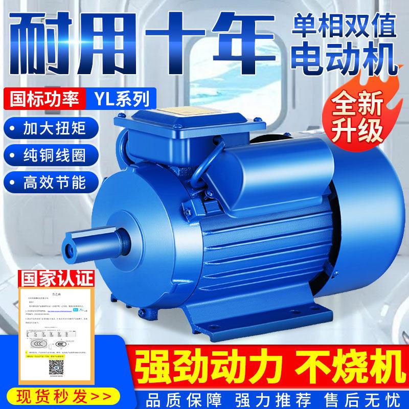 单相电机220V两相0.75/1.1/1.5/2.2/3/4KW小型全铜异步马达马达