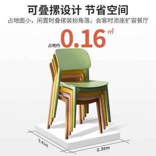 塑料椅子家用加厚餐厅餐桌餐椅舒服久坐椅子商用现代简约凳子靠背
