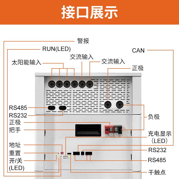 新60kw大容量光伏发电堆叠储能电池一体机220v家庭太阳能发电系统