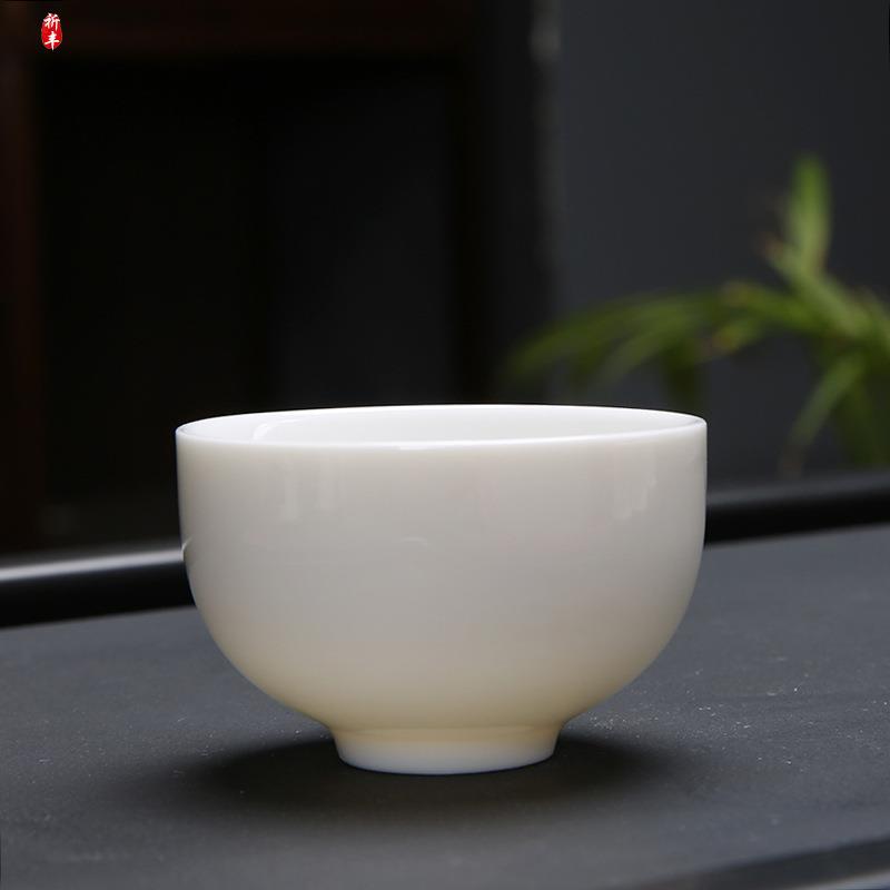 德化白瓷羊脂玉茶杯个人杯品茗杯家用喝茶陶瓷杯定制厂家直销茶具