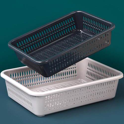 大号1斤重特厚收纳筐沥水篮厨房菜篮长方形塑料筐杂物框子洗菜