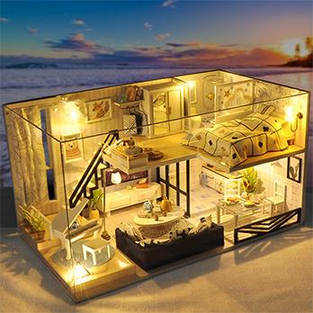 diy小屋阁楼别墅时光浅影迷你玩具屋创意打发消磨时间的手工div