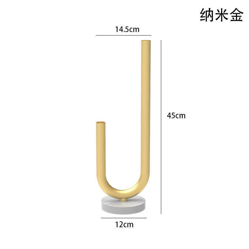 创意烛台客厅蜡烛台花艺欧式餐桌摆件大理石金属摆设简约现代酒店