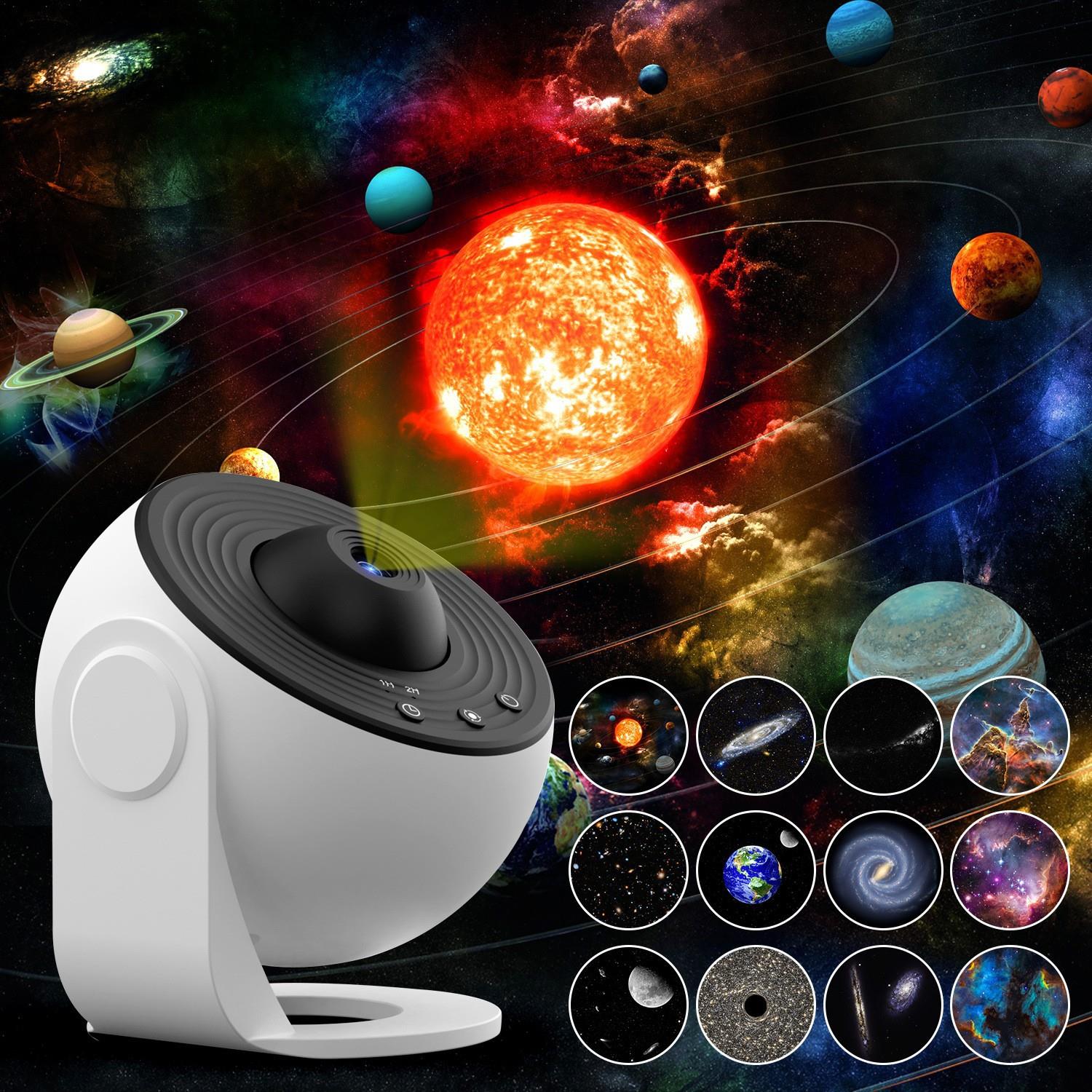 氛围夜灯地球仪银河投影灯送13片高清菲林片卧室满天星星空灯台灯