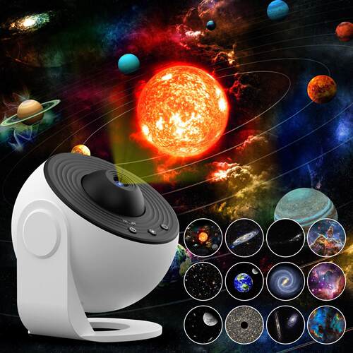 氛围夜灯地球仪银河投影灯送13片高清菲林片卧室满天星星空灯台灯
