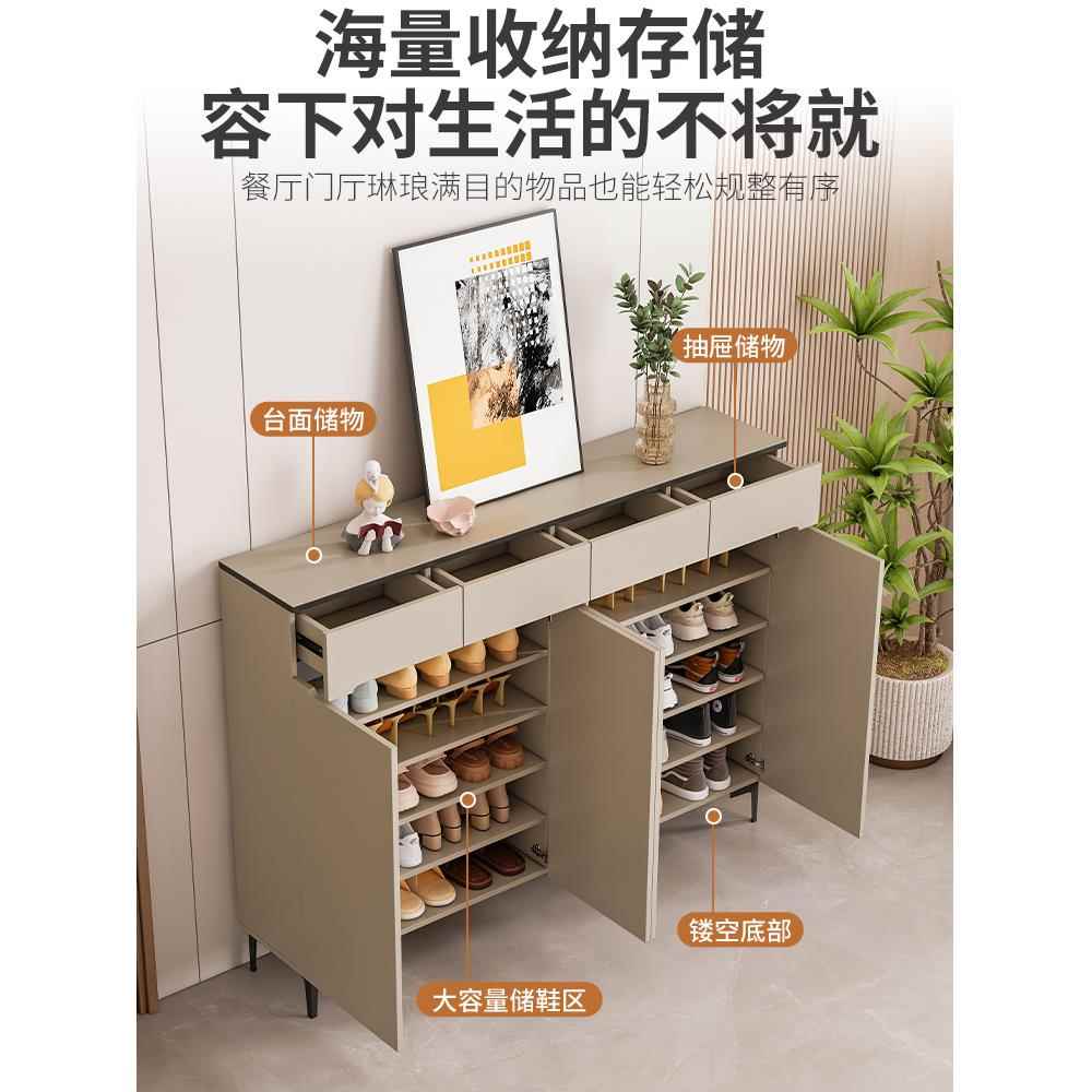 电梯口门外鞋柜家用简易靠墙小型外走廊储物柜斗柜入户快递置物柜